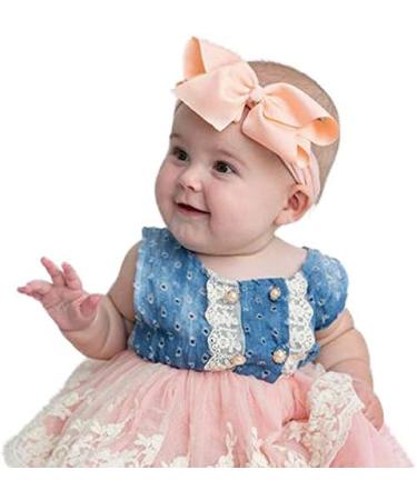 8pcs Baby Girls Hair Bows Nylon Headbands - Elastic Hair Accessories for Kids - Buy Online on GoSupps.com