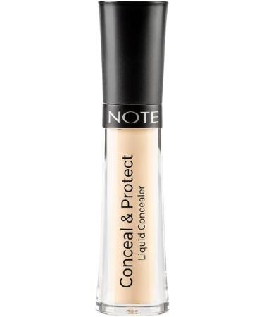 COSMETIC NOTE - Conceal & Protect Liquid Concealer | Waterproof Fluid Concealer and Concealer | Moisturizes Skin and Covers Blemishes | Blue Light Protection (01 Light Sand) - Buy Online on GoSupps.com