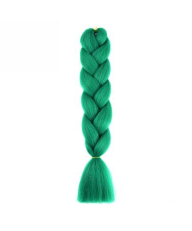 Women hair extensions Colorful braided hair fashion lake blue big braid girls 24" Colorful Jumbo Braiding for Girls Children Rainbow Braided Hair DIY wig role-playing (Color : I)