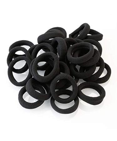100pcs Hair Ties Black Elastic bands for Women and Girls (black) by VGAD