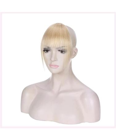 Elailite Real Human Hair Fringe Clip in Extensions - #24 Natural Blonde Neat Bangs for Women - Buy Online on GoSupps.com