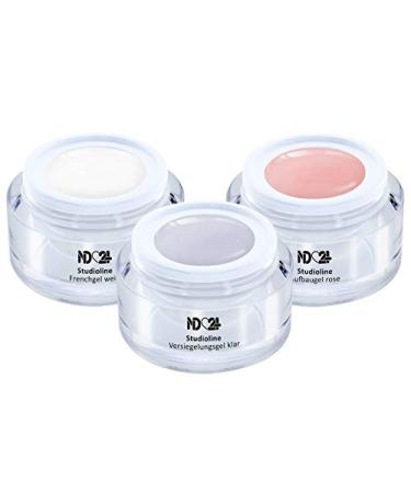 Studioline - French Nails Gel Set - Builder Gel Pink + French Gel White - Made in Germany (3 x 15ml)