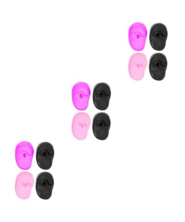 GLEAVI 12 Pcs Hair Dye Earmuffs Black Ear Cuff Silica Gel Baking Oil Shawl 7.5x5cmx3pcs Assorted Colorx3pcs