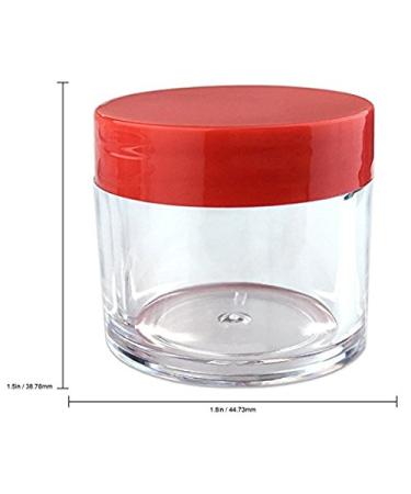 Beauticom 12 Piece Acrylic Round Clear Jars - 1 oz Creams Lotions Cosmetics Ointments | USA Made Flat Top Lids - Buy Online on GoSupps.com