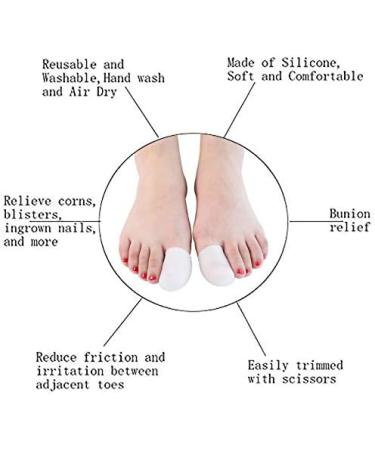 PEDIMEND Silicone Gel Toe Cap Sleeve + Silicone Gel Hammer Toe Straightener (2PAIR - 4PCS) - Overlapping Toe Nails - Prevent Painful Rubbing - Thumb Valgus Protector - Unisex - Foot Care - Buy Online on GoSupps.com