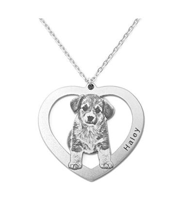 Your Pet Photo Necklace Picture Necklace Personalized Cat Necklace Custom Dog Necklace Pet Memorial Gift Pet Lover Gift Chain length 14inch
