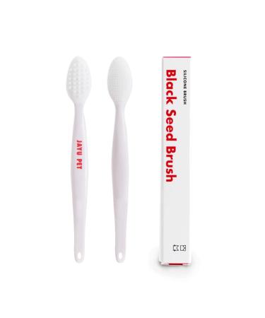 JAYU PET Black Seed Brush - Cat Acne Chin Treatment Cat Acne Brush Silicone Brush for Cats Chin Acne & Blackhead Exfoliation Double-sided Cat Grooming Brush (1PCS)