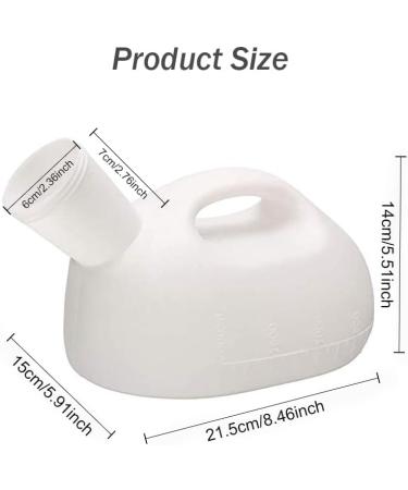 Daletu 2L Urine Bottle for Men & Women | Screw Cap & Bracket | Ideal for Camping Car Bedridden Use | Large 2000ml White Pee Bottle - Buy Online on GoSupps.com