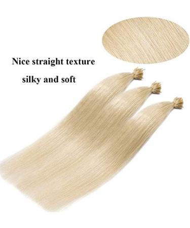 20" SEGO Pre Bonded Human Hair Extensions I Stick Tip 0.5g*100 Strands #60 Platinum Blonde 100% Real Remy Keratin Hair Extensions Straight (50g) - Buy Online on GoSupps.com