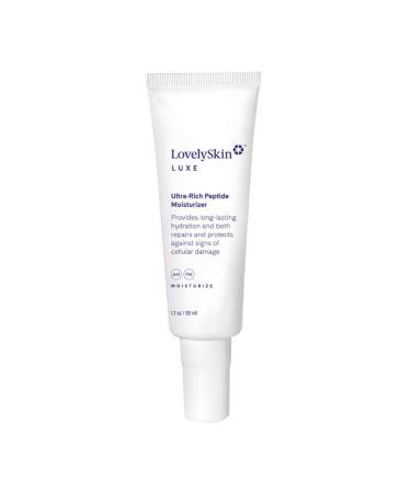 LovelySkin LUXE Ultra-Rich Peptide Moisturizer Anti-Aging Hydrating Daily Facial Cream Reduces Fine Lines 1.7 oz