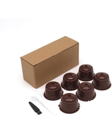  Houkiper Set of 6 refillable reusable coffee capsules 200/220 ml refillable stamps with 2 spoons and 2 brushes - Buy Online on GoSupps.com