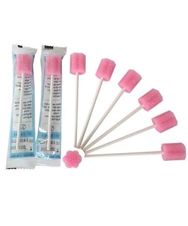 Zgood Disposable Sponge Swabs Cleaning Swabs for Dental Clinic Pink 100pcs