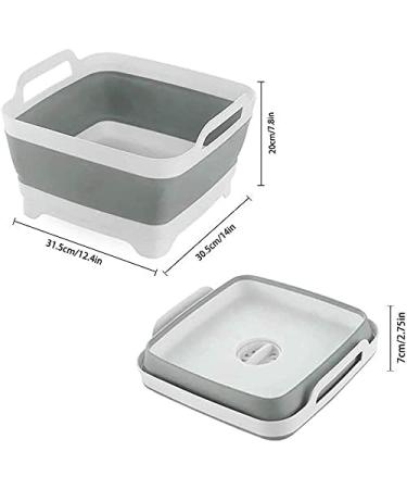 Dish Basin Collapsible with Drain Plug Carry Handles Foldable Sink Tub Dish Wash Basin Portable Dish Tub Collapsible Dishpan for Camping Dish Washing Tub and RV Sink (9.3L Capacity) (Grey) - Buy Online on GoSupps.com