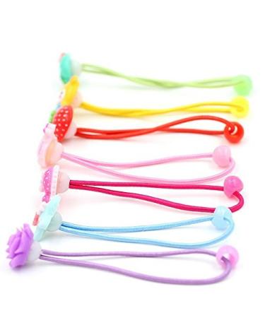 Cute Cartoon Baby Girls Princess Ball Hair Ties - 24Pcs Assorted Colors & Styles - Buy Online on GoSupps.com