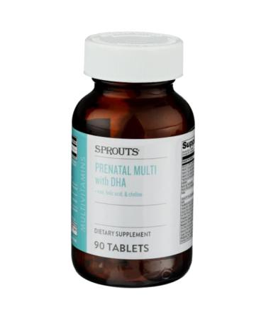 Generic Sprouts Prenatal Multi with DHA - 90 Tablets 1 Count (Pack of 1)