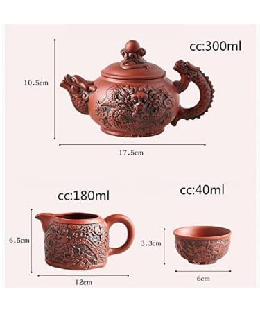 Teapot Zisha Tea Set Set Handmade Kettle Purple Clay Drinkware Suit Tieguanyin Travel (Color : As Shown Size : One Size) - Buy Online on GoSupps.com