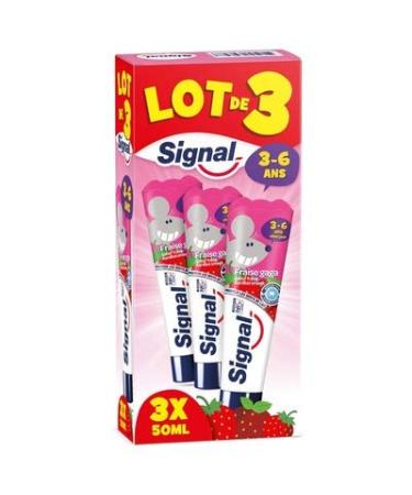Signal Toothpaste for Children Strawberry Flavour 3 6 Years 50 ml 3 Pack