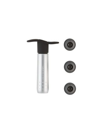Le Creuset Metal Wine Pump with 3 stoppers WA 137 Satin Chrome 59014013001825