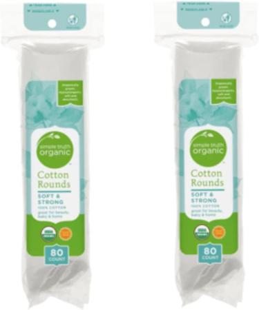 Buy Simple Truth Organic Cotton Ball Rounds - 80 Pads (Pack of 2) | Eco-Friendly Soft & Safe for All Skin Types | International Shipping Available - Buy Online on GoSupps.com