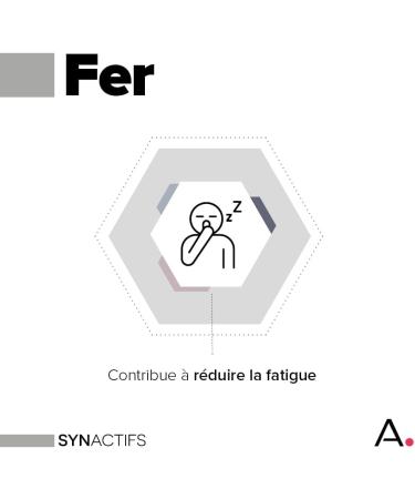 ARAGAN - Synactives - Feractive - Anti-Fatigue Food Supplement - Tone and Vitality - Iron Bisglycinate Copper and Vitamin C - 60 capsules - 2 months taken - Made in France - Buy Online on GoSupps.com