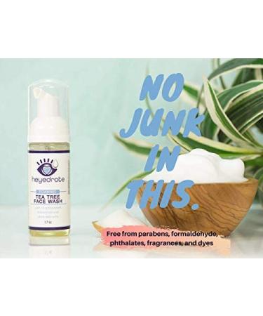 Heyedrate Tea Tree Face Wash & Eyelid Cleanser - Organic Ingredients & Aloe Vera - 1.7 oz - Buy Online on GoSupps.com
