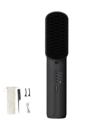 Wireless Hair Straightener Brush - 3 Temperature Settings for Fast Heat | Ideal for Women - Sleek Black Design - Buy Online on GoSupps.com