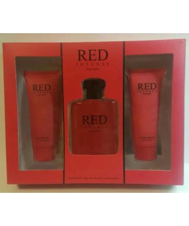 Red Intense Cologne 1.7 oz Shower gel 2.8 oz & 2.8 oz After Shave Balm 3Pc Set Active
