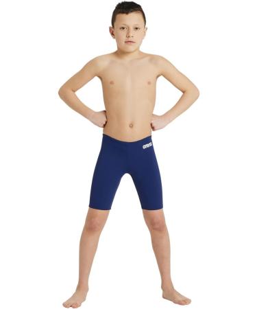 ARENA Boys' Team Swim Jammer Solid Swimming Trunks - 164 Navy-White | High-Performance Swimwear for Competitive Swimmers - Buy Online on GoSupps.com