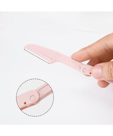 5PC Pink Folding Women's Face Razor & Eyebrow Trimmer - Anti-Scratch Makeup Tools - Buy Online on GoSupps.com