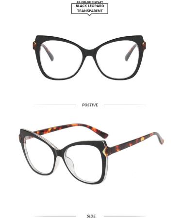 SERONI TR90 Cat Eye Blue Light Blocking Glasses - UV Protection for Men & Women | Stylish Black-Leopard 54mm Reading Frames - Buy Online on GoSupps.com