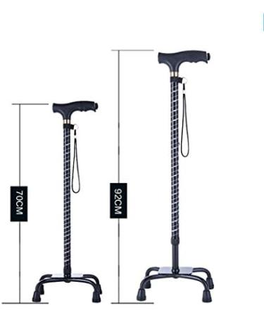 Aluminum Alloy Crutch - Men Ms Four Feet Walking Stick -Elderly Four Corners Crutch -Adjustable Telescopic Cane Mobile Aid with Light Black powerfully - Buy Online on GoSupps.com