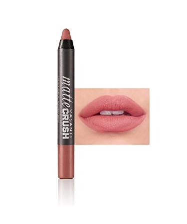 Vasanti Cosmetics Matte Crush Lipstick Pencil (Natural High - Nude Beige) - High Pigmented Waterproof Soft Matte Lip Liner Makeup Cosmetics