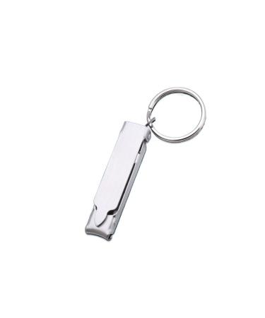 CHJHJKG Nail Clippers (Beauty) Stainless Steel Ultra-thin Foldable Hand Toe Nail Clippers Cutter with Keychain Cutter Trimmer Silver Nail Art Tool Key Ring