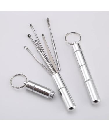 Portable Earwax Removal Tool Kit - Ear Cleaner, Ear Pick, Ear Wax Remover - Silver (6pcs) - Buy Online on GoSupps.com