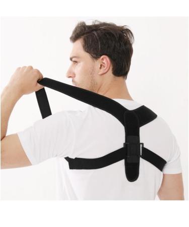 Adjustable Upper Back Brace & Posture Corrector for Pain Relief | Support for Neck Spine & Shoulders - Unisex (Black - Buy Online on GoSupps.com
