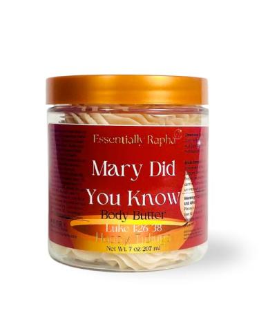 Essentially Rapha Mary Did You Know Body Butter Restoring Nurishing With Cocoa Kokum & Cupuacu Butter and Evening Primrose and Borage Seed Oil - Festive Butter For Glowing Skin.
