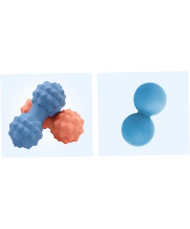 Beaupretty Yoga Ball Massage - Silicone Double Massage Balls for Running & Fitness | Manual Roller | 15x6cm Blue - Buy Online on GoSupps.com