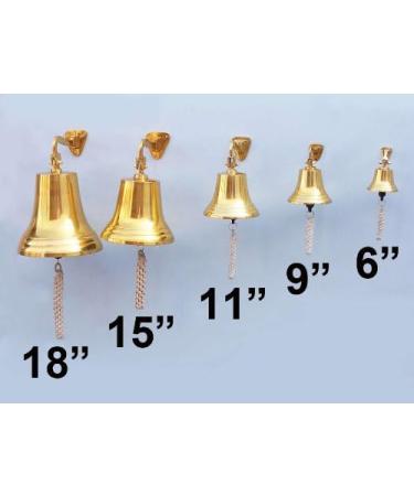 Hanging Ship's Bell Size: 6" H x 4" W x 4" D  Finish: Brass - Buy Online on GoSupps.com