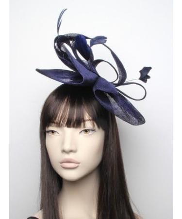 Arranview Jewellery Large navy blue fascinator with feathers on aliceband - Buy Online on GoSupps.com