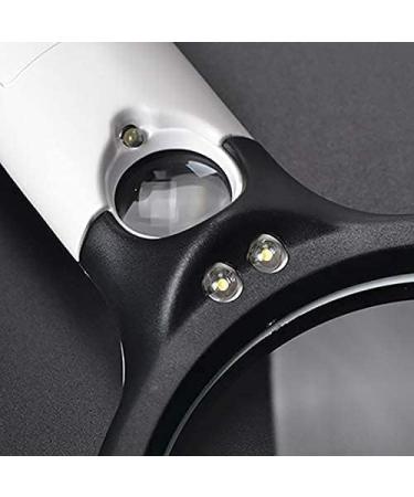 Magnifying Glass - High Magnification Hand-Held Enlarged Mirror with Led Lights Hd Elderly Reading Home Magnifier Microscope Optical Lenses Protect Vision Without Hurting Eyes 190X85X20Mm Lofty - Buy Online on GoSupps.com