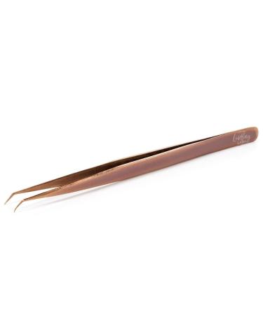 LivBay Lash - Just The Tip Tweezer for Eyelash Extensions for Isolation, Volume and Mega Volume (Gold) (Professional Use Only)