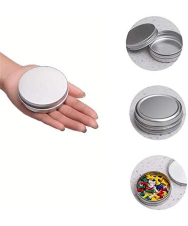 24 Empty Silver Aluminum Doses - 60 ml Round Cosmetic Trial Boxes with Lock | Ideal for Tea Spices Eyeshadow Lip Balm Travel & Crafts - Buy Online on GoSupps.com