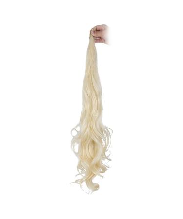 Traziewell Blonde Hair Piece Ponytail Extension for Women Long Curly Wavy Hair Extensions Synthetic Hair Extension for Daily Use Hairpieces 0708 FH000708 One Size
