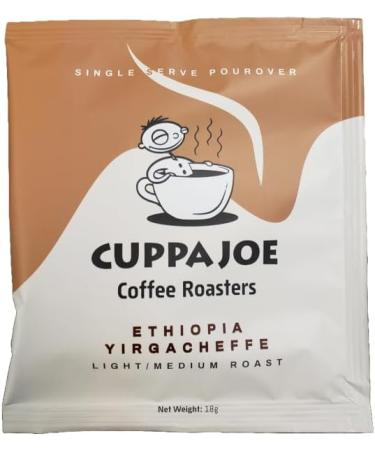 CuppaJoe Coffee Roasters Single Serve Pour Over Ethiopia Yirgacheffe Light/Medium Roast Ground Coffee Filter Packs 8 x 18g - Buy Online on GoSupps.com