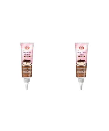 Call Drip Cake Glasur Schoko chocolate glaze in the tube for glazing drop cakes naked cakes cupcakes & tarts gluten-free 1 x 125g (pack with 2) Pack 1x125g chocolate