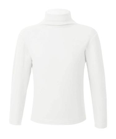 Aiihoo Kids Boys Unisex Thermal Top Fleece Lined Long Sleeve Undershirts Baselayer Underwear Turtleneck Crop Tops White 5-6 Years