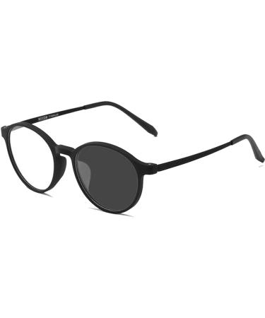 Sunray Eyewear Reading Glasses Ultra-Light Titanium Transitional Anti-Blue Photochromic Progressive Multifocal Round 2.25 x Black