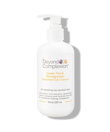 Green Tea & Pomegranate Face Wash Cleanser Antioxidant Gel - Gentle Exfoliating Foaming Facial Acid Wash 8 fl oz
