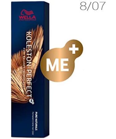 Wella Koleston Perfect Me+ Pure Naturals 8/07 Light Blonde Natural Brown Hair Colour Cream 60ml - Buy Online on GoSupps.com