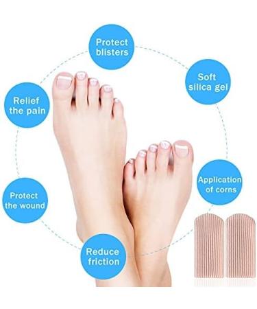 Gel Toe Caps - 12 Piece Toe Protectors for Women - Prevent Bunions, Hammertoes, Calluses, Corns, Blisters - Fabric Toe Tubes with Covers (0.79 Inch Diameter) - Buy Online on GoSupps.com